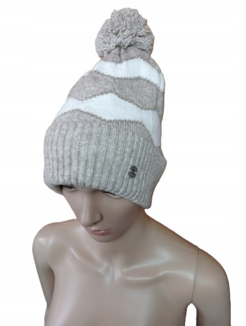CZAPKA DAMSKA ZIMOWA ZIMOWA z Pomponem POLIESTER AKRYL WEŁNA Glissade 57 CZAPKA DAMSKA ZIMOWA ZIMOWA z Pomponem POLIESTER AKRYL WEŁNA Glissade 57
