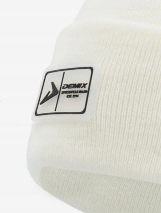 Czapka zimowa beanie wywijana biały kremowa zimowa One Size Demix