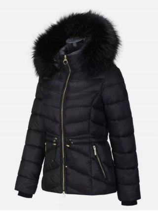 Firetrap kurtka damska pikowana czarna Z KAPTUREM, zimowa XL